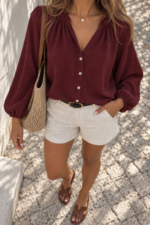 Blusa Praga Burdeo